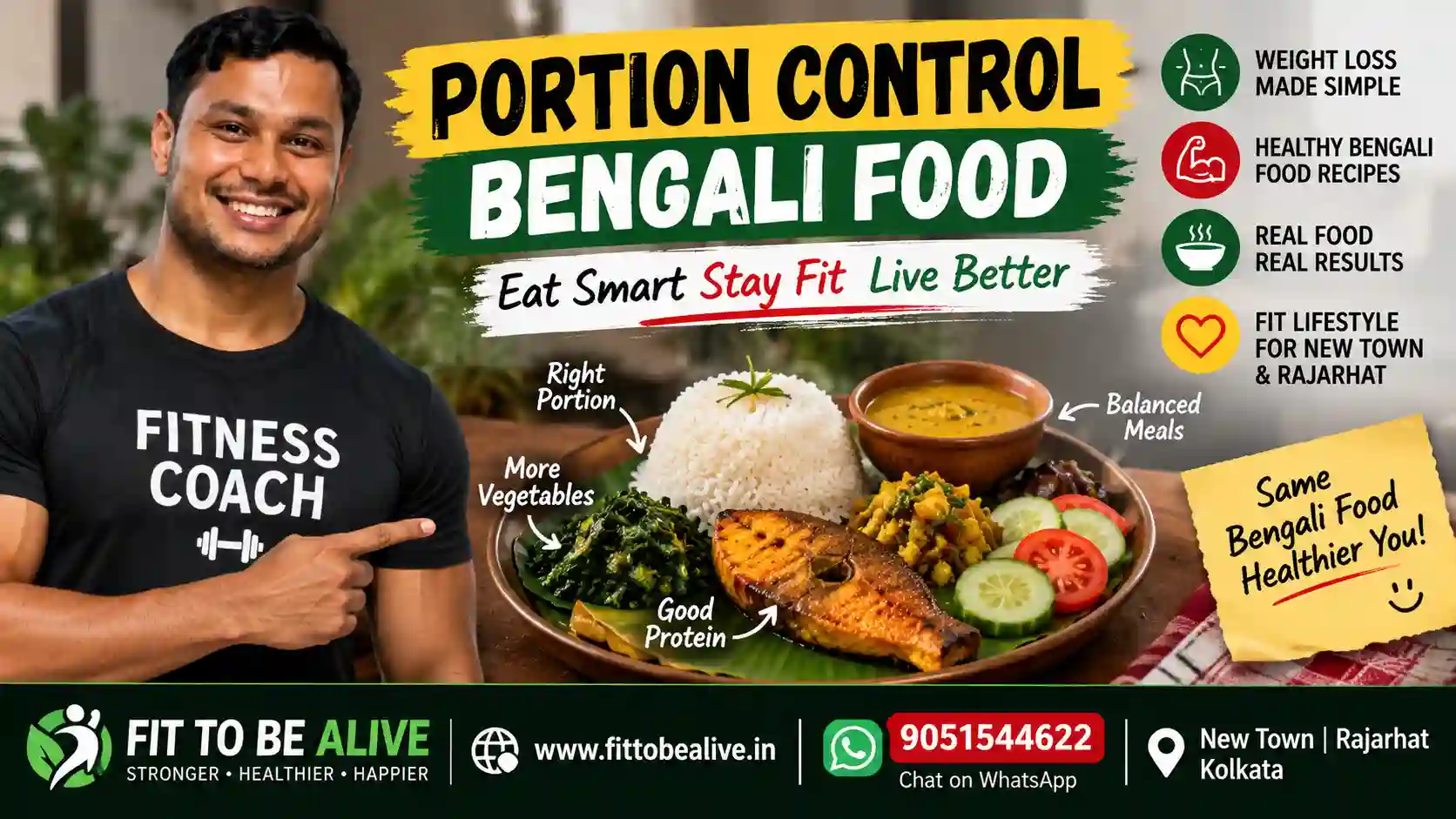 portion control Bengali food meal plate
